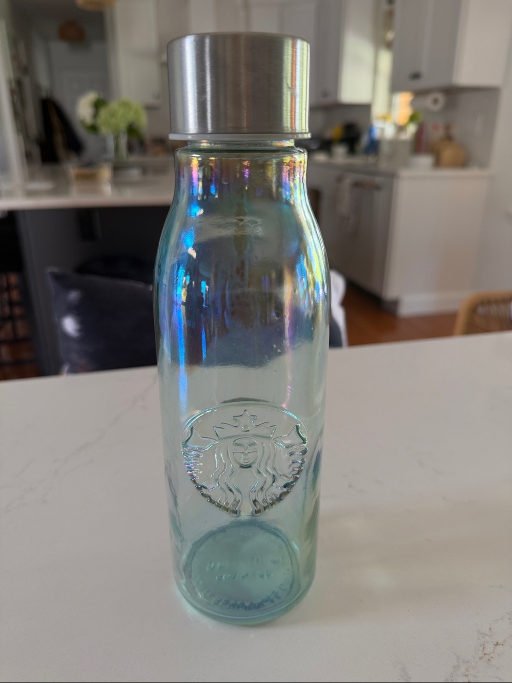 Starbucks Limited Edition Iridescent Recycled Glass 22Oz Water Bottle 2019